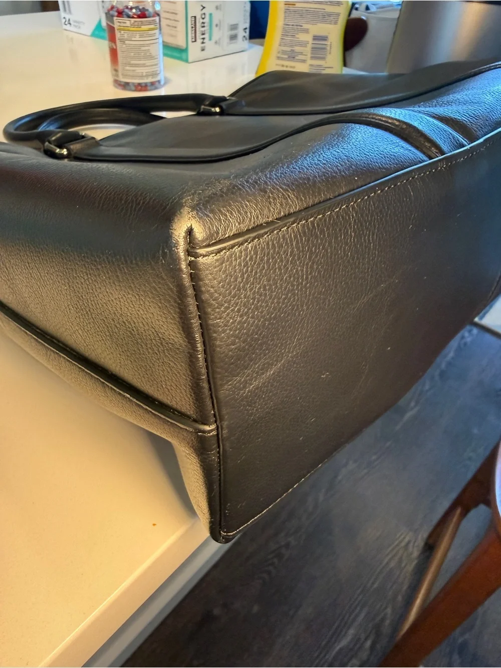 COACH - Black Metropolitan Leather Tote / Briefcase with Silver Hardware